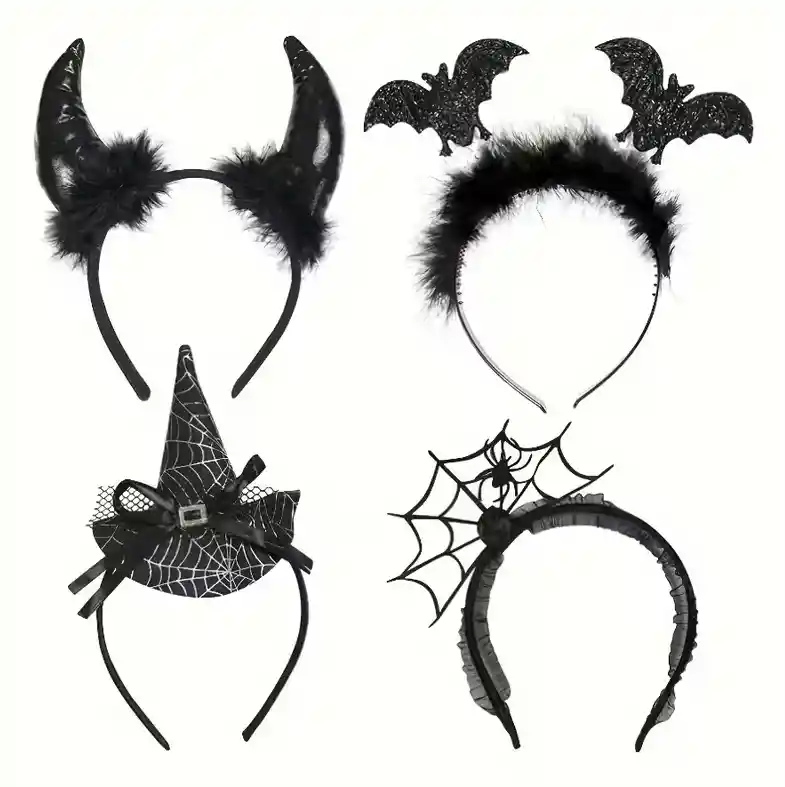 Balacas Diademas Halloween 4 Unds Accesorios Para Disfraz