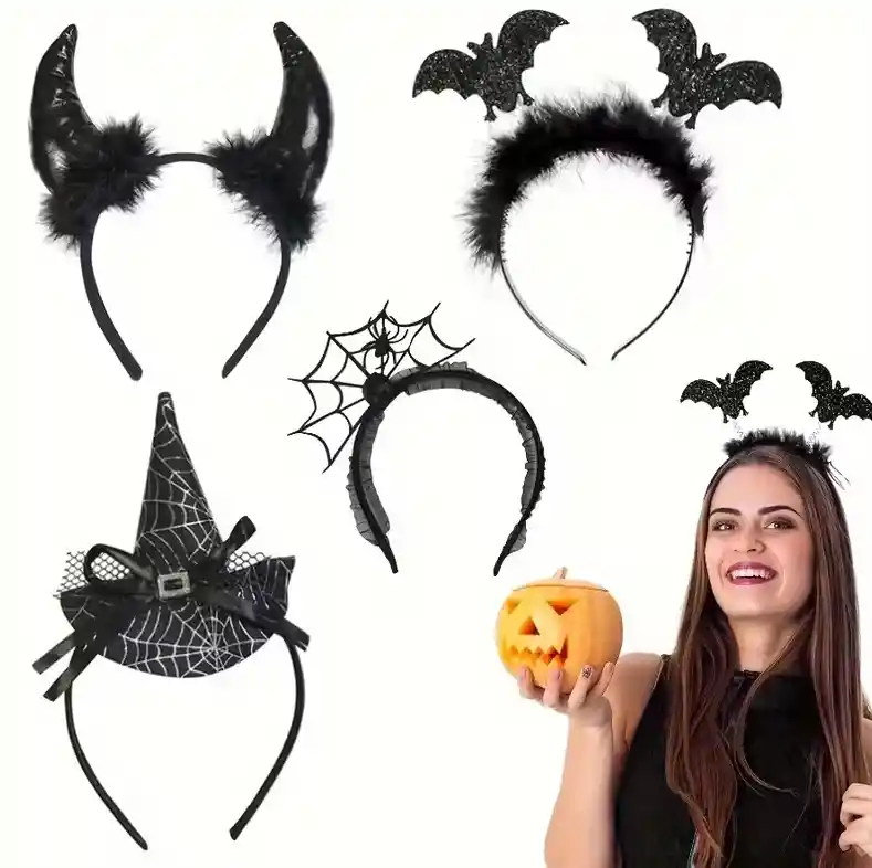 Balacas Diademas Halloween 4 Unds Accesorios Para Disfraz