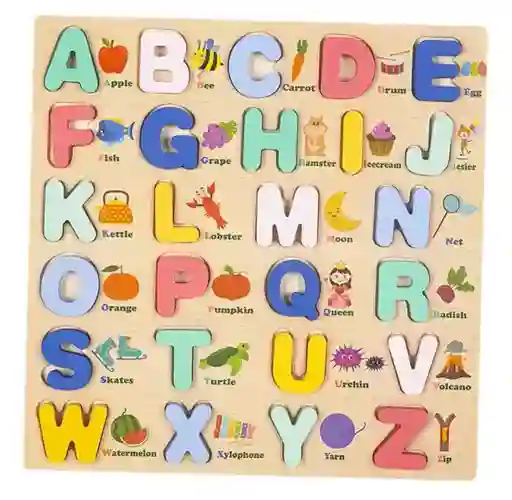 Encajable Del Abc En Madera En Español Ingles