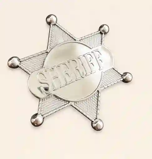 Insignia De Disfraz De Sheriff Color Plateado Para Halloween