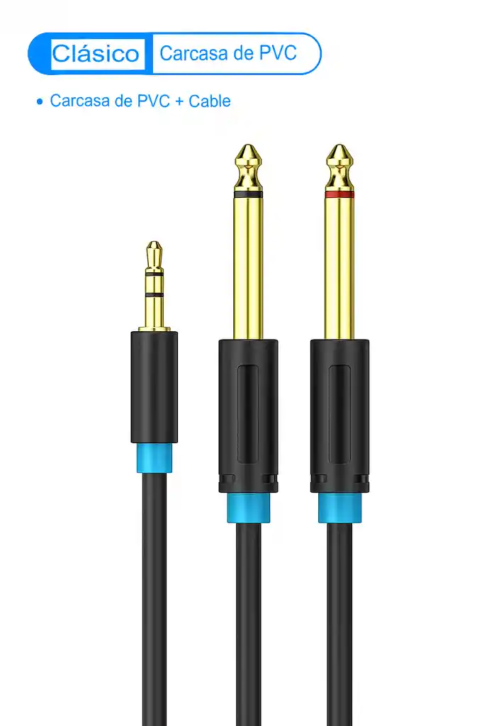 Adaptador Vention 3.5mm Estéreo A 2 Jack 6.35mm Mono