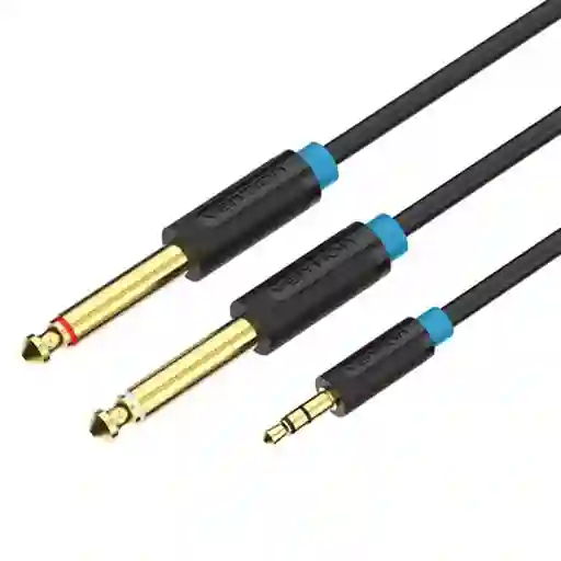 Adaptador Vention 3.5mm Estéreo A 2 Jack 6.35mm Mono