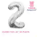 Globo Numero 2 32" Plateado Sempertex