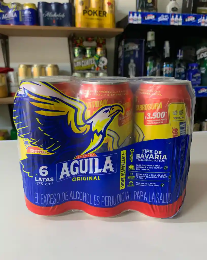 Six Pack Cerveza Águila Original Lata 473 Ml