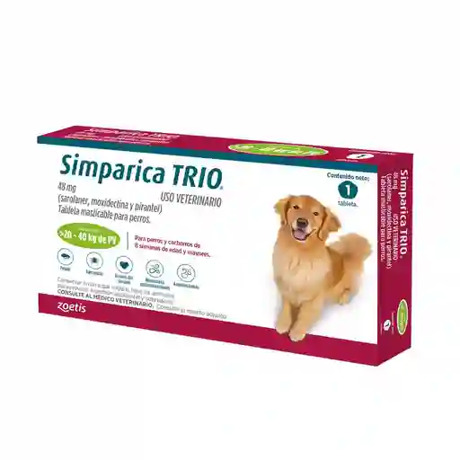 Simparica Trio Para Perro 20 A 40 Kg