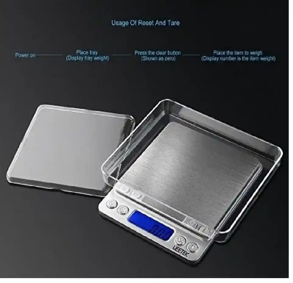 Gramera Pesa Balanza Digital Cocina Joya Precisa 0.1 A 2000 Capacidad Máxima Color Gris