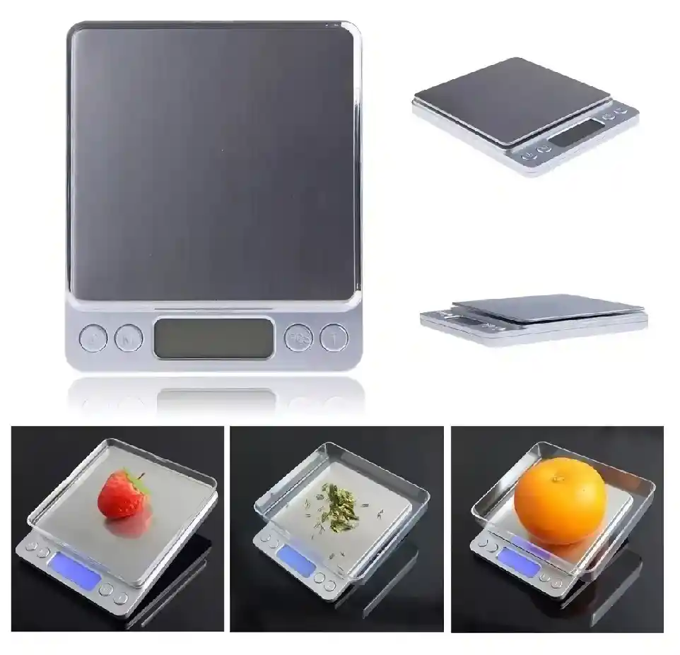 Gramera Pesa Balanza Digital Cocina Joya Precisa 0.1 A 2000 Capacidad Máxima Color Gris
