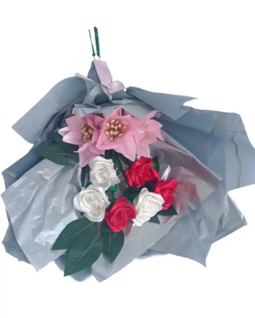 Ramo De Flores Rosas Y Lirios Hada Eterna