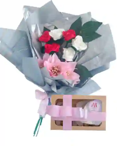 Ramo De Flores Y Chocolates Lirios Dama Eterna