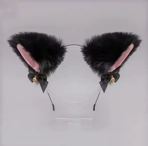 Disfraz Gato Orejitas Diadema Balaca Negra