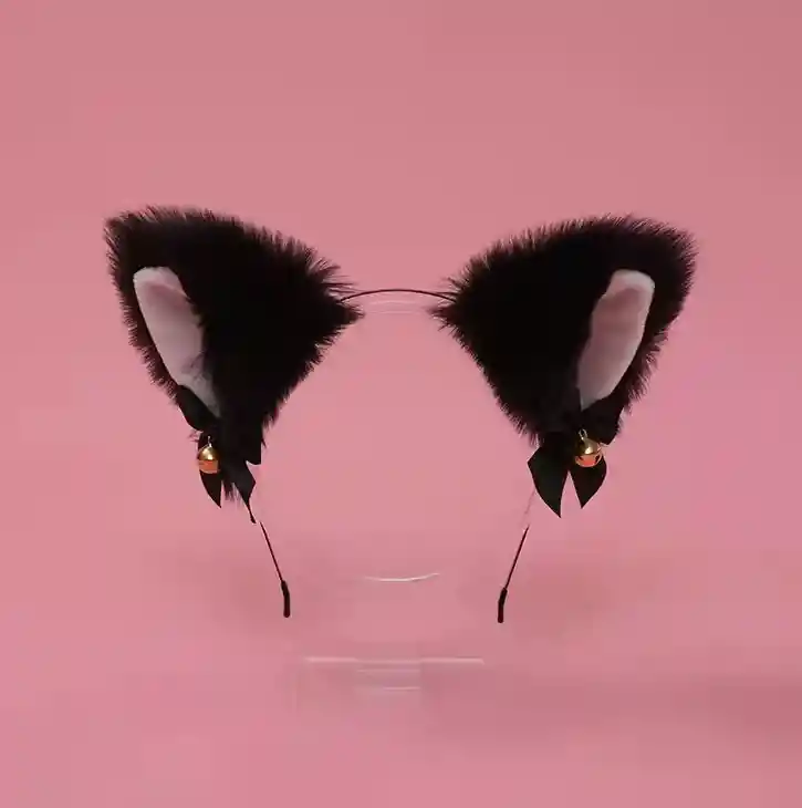 Disfraz Gato Orejitas Diadema Balaca Negra