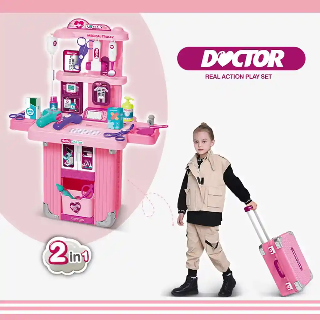 Mochila Juguete Para Nina Didáctica Doctor 2 En 1