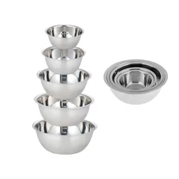 Set De 5 Ensaladeras Bowls De Cocina En Acero