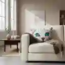 Cojín Cara De Gato Ojos Azules