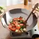Wok De Acero Inoxidable 30 Cm Diámetro