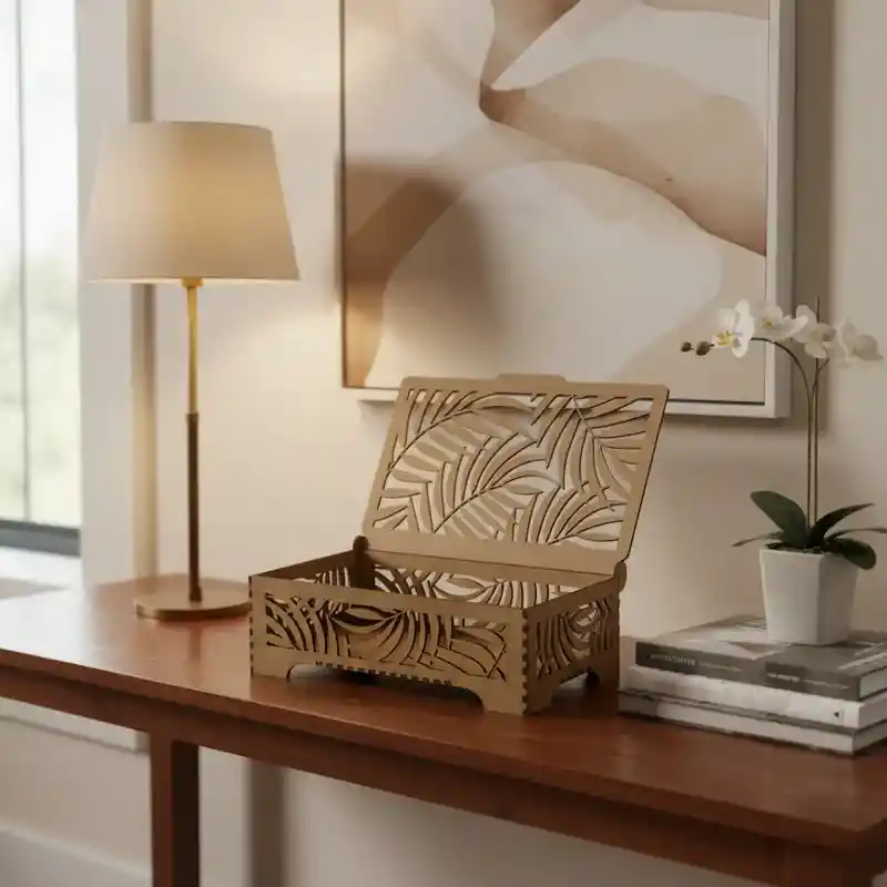 Caja De Madera Rectangular Mediana 3