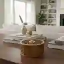 Caja De Madera Cilindrica Mediana Color Habano