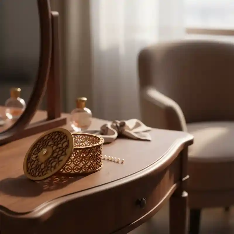 Caja De Madera Cilindrica Mediana Color Habano