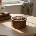 Caja De Madera Cilindrica Mediana Color Habano