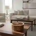 Caja Cilindrica De Madera Mediana Color Rojo