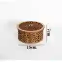 Caja Cilindrica De Madera Mediana Color Rojo