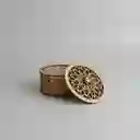 Caja Cilindrica De Madera Mediana Color Negro