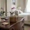 Caja Cilindrica De Madera Mediana Color Negro