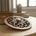 Caja Cilindrica De Madera Mediana Color Negro