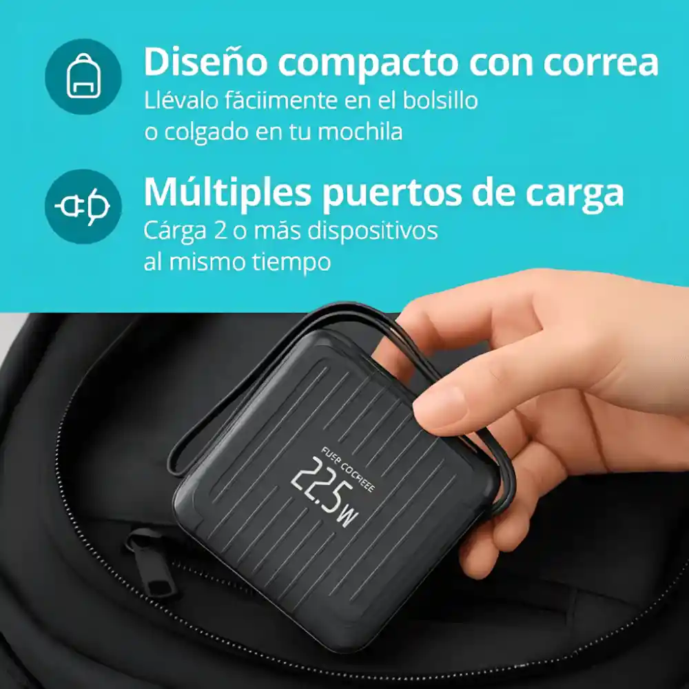 Mini Power Bank Batería Portátil 10000mah 22.5w Carga Rápida