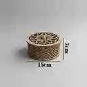 Caja Cilindrica De Madera Mediana Color Negro