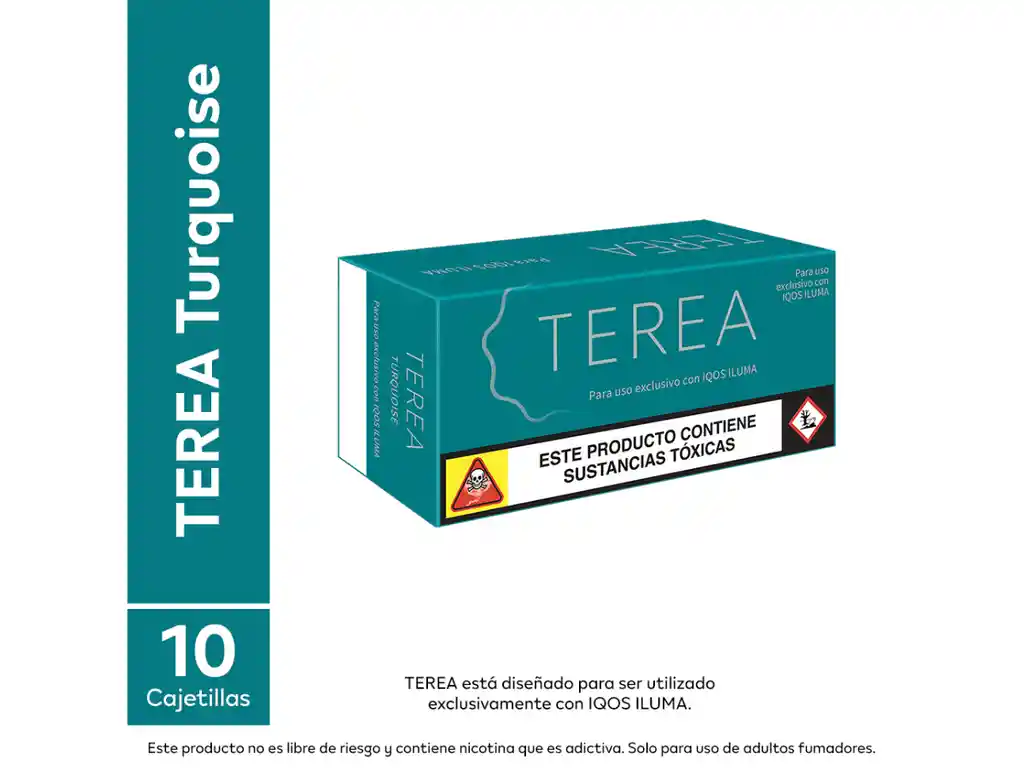 Terea Turquoise Cartón X10 Cajetillas