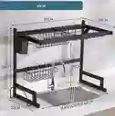 Seca Plato Acero Inoxidable 66cm Escurridor Vajilla Color Negro
