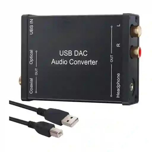 Adaptador Convertidor De Audio Usb Dac A Optico Coaxial 3.5m