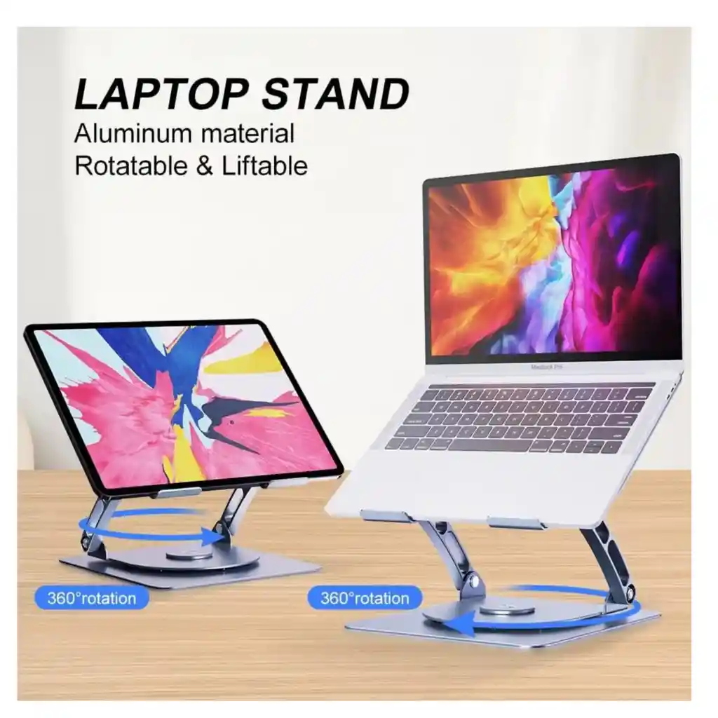 Base Soporte De Aluminio Portátil 360 Grados V3.1 Con Altura