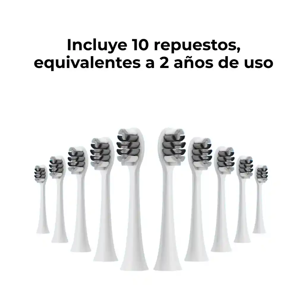Cepillo Eléctrico Blanco Con 10 Repuestos Y Estuche