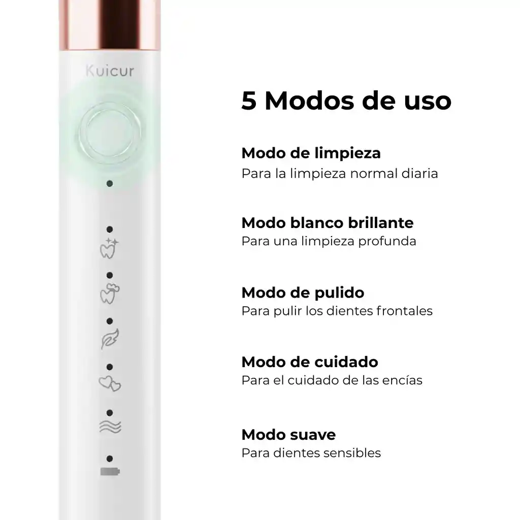 Cepillo Eléctrico Blanco Con 10 Repuestos Y Estuche