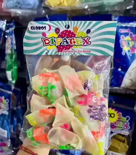 Bombas R12 X 12 "feliz Cumpleaños" Cristal Neón Dipatex