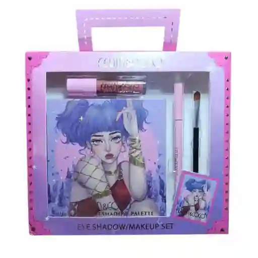 Kit Sombra 28 Colores + Labial + Delineador Y Brocha Kevin & Coco Ref Kc231101