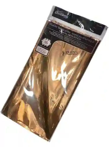 Mantel Oro Rosa Plástico Rectangular