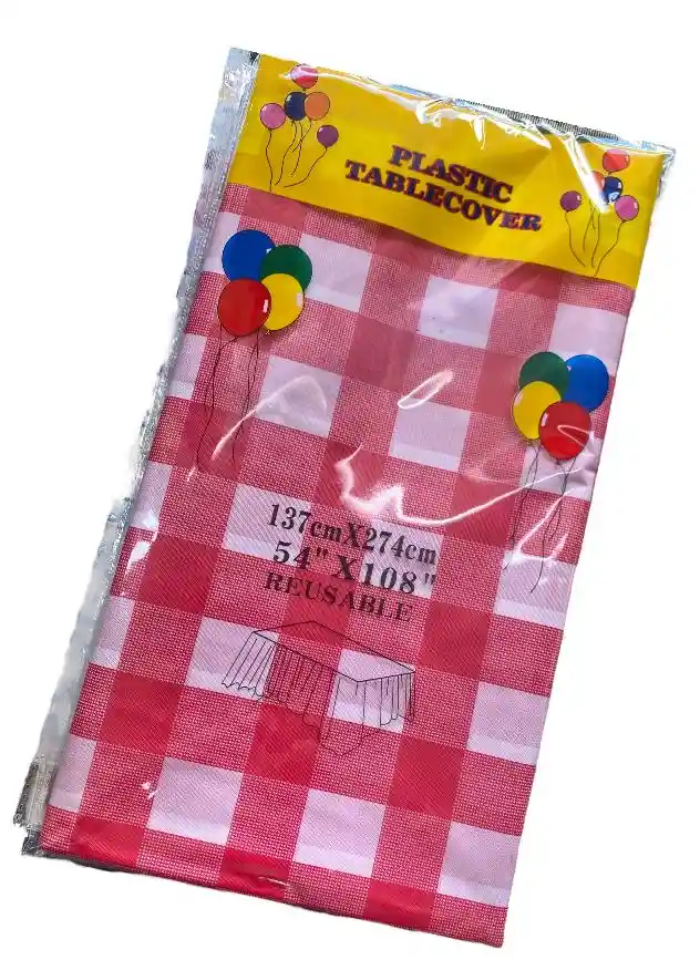Mantel Picnic Rojo Rectangular Plástico Desechable