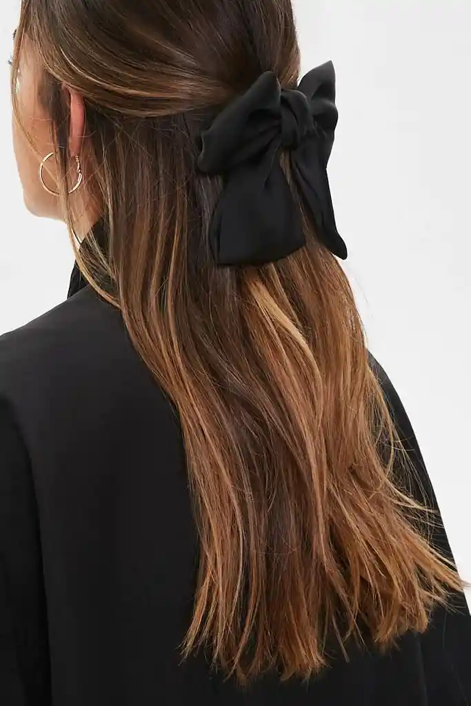 Moño Lazo Satín Para Cabello Pelo Con Hebilla