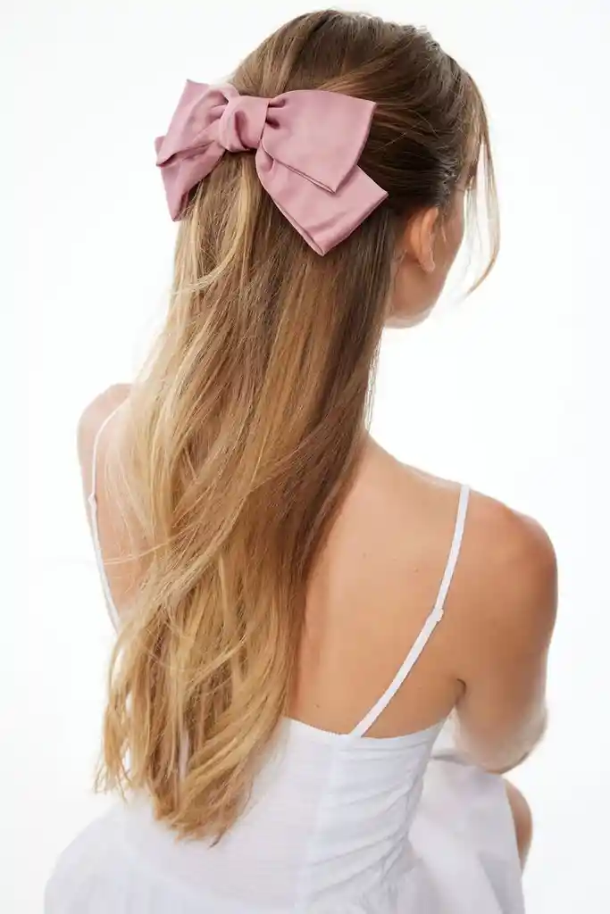 Moño Lazo Satín Para Cabello Pelo Con Hebilla