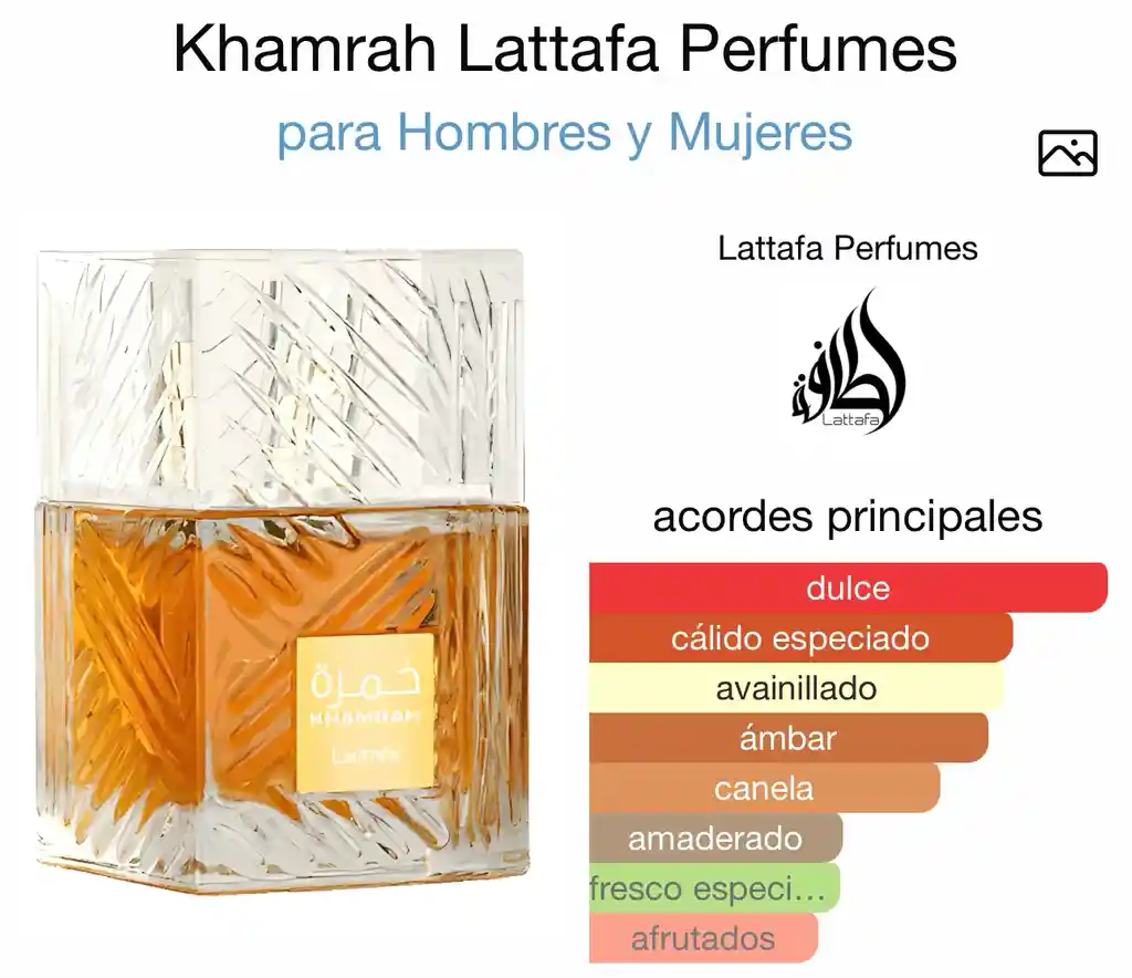 Perfume Lattafa Khamrah Unisex