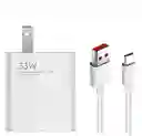 Cargador Xiaomi 33w Con Cable Usb Tipo C Blanco