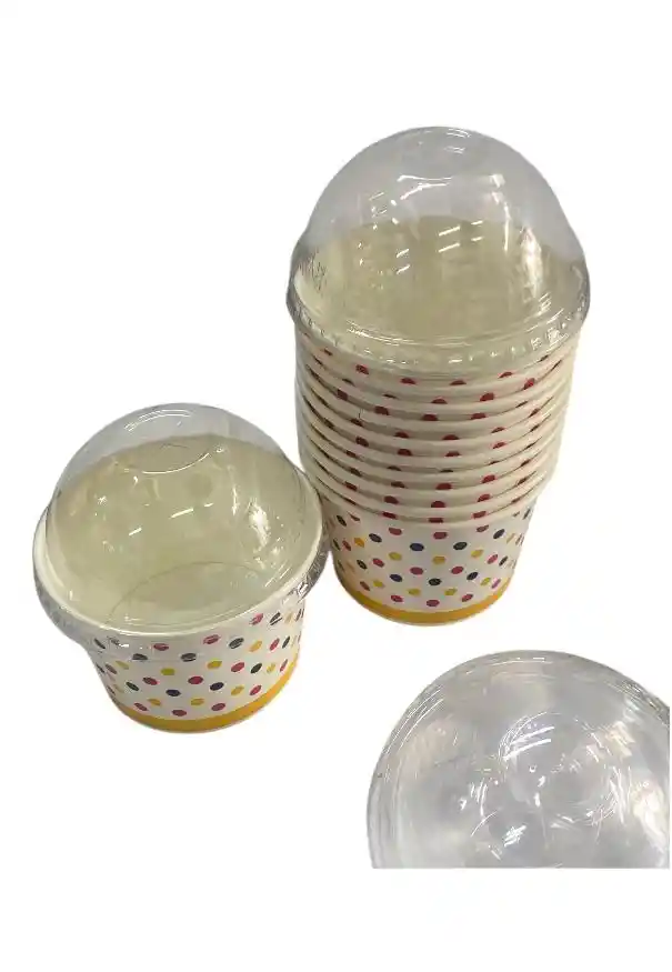 Envases 8 Onzas Cartón X 10 Unds Con Tapa Domo