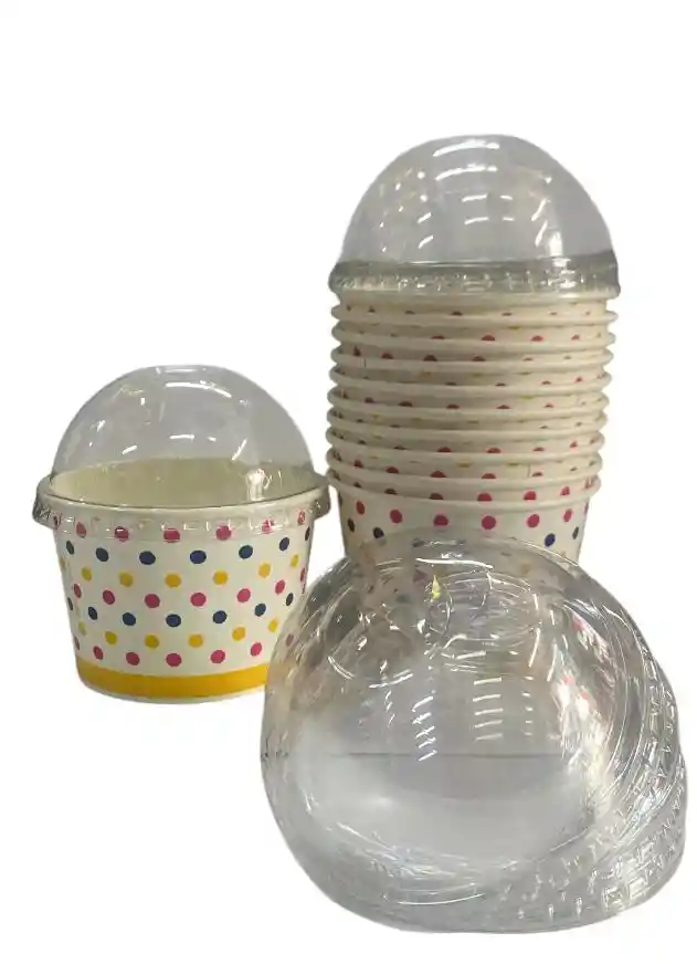 Envases 8 Onzas Cartón X 10 Unds Con Tapa Domo