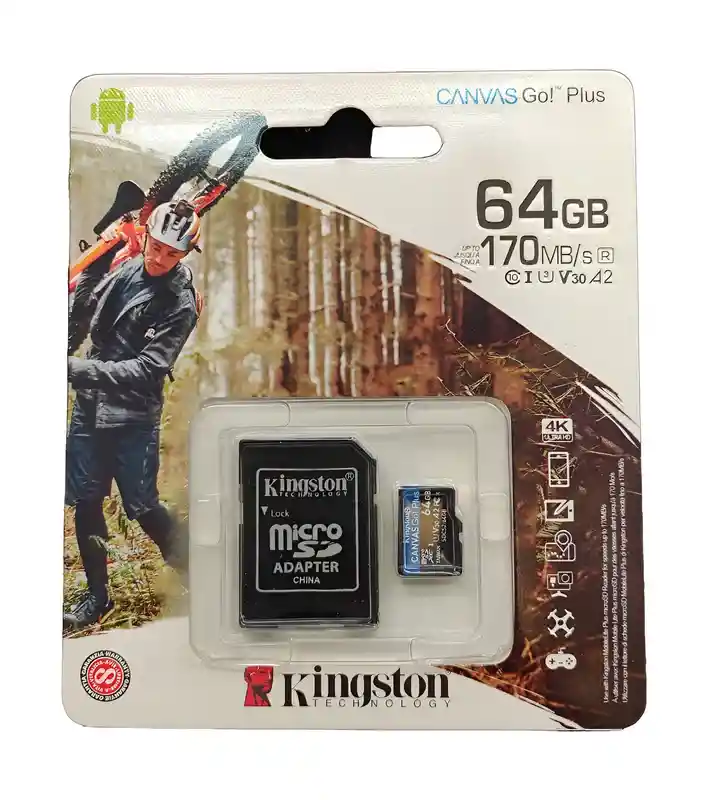 Tarjeta De Memoria Micro Sd 64 Gb Kingston Canvas Go Plus