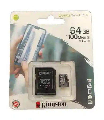 Tarjeta De Memoria Micro Sd 64 Gb Kingston Canvas Select Plus
