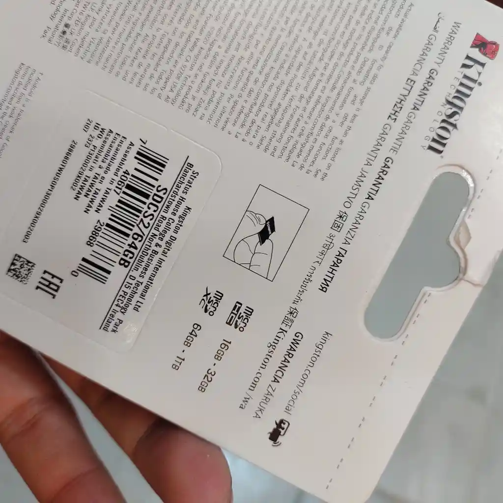 Tarjeta De Memoria Micro Sd 64 Gb Kingston Canvas Select Plus
