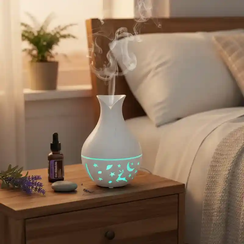 Humidificador Difusor Blanco Brillante Con Luces Estilo 2 Aromatizante